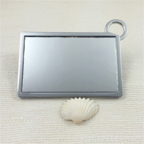 Promotional cheap metal PU makeup Mirror fashion metal mirror